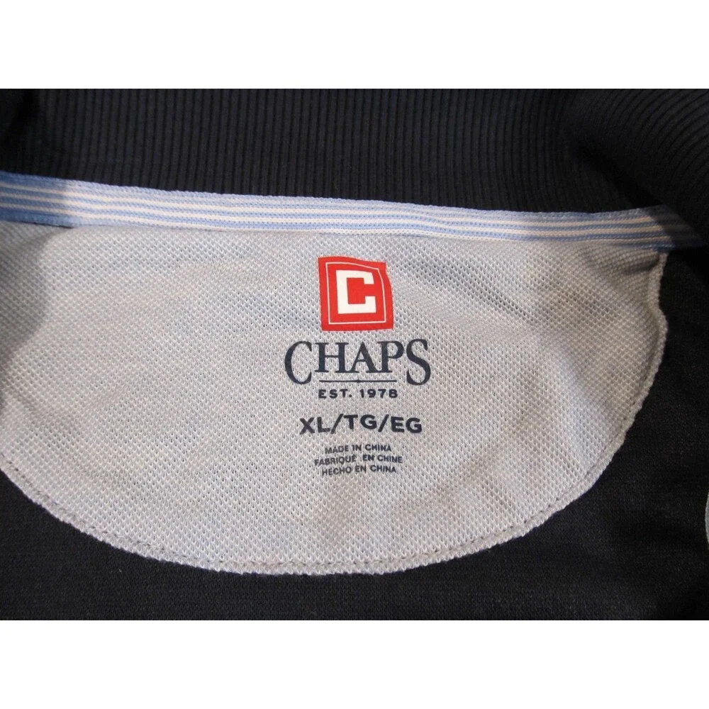 Chaps Men’s Quarter‑Zip Knit Pullover XL Navy NWT Midweight